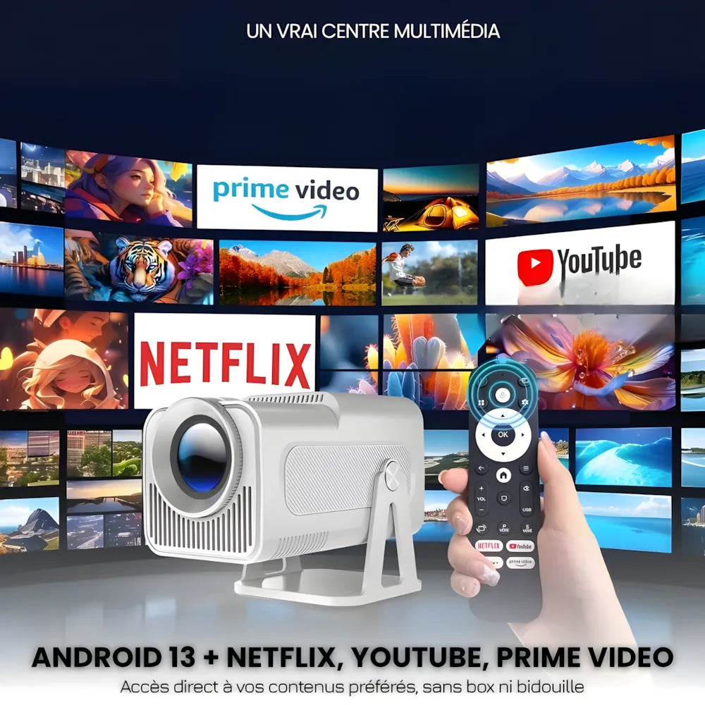 Full HD Portable Projector - Android 13, 1080p | Cinema Anywhere