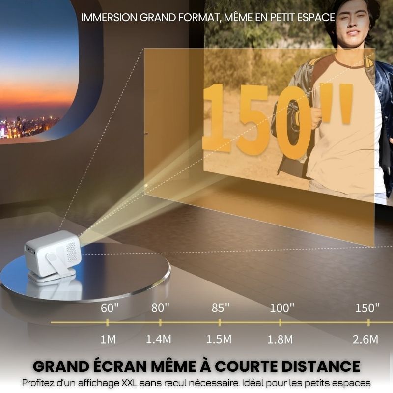 Portable Full HD Projector - Android 11, Wi-Fi 6 | Immersive Cinema
