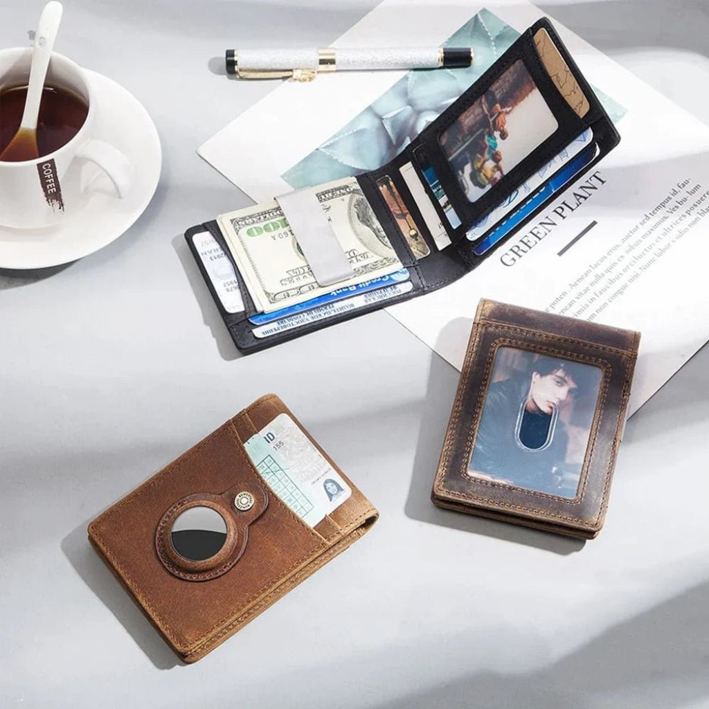 AirTag Leather Wallet - RFID Protection, Slim | Security