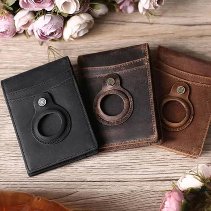 AirTag Leather Wallet - RFID Protection, Slim | Security