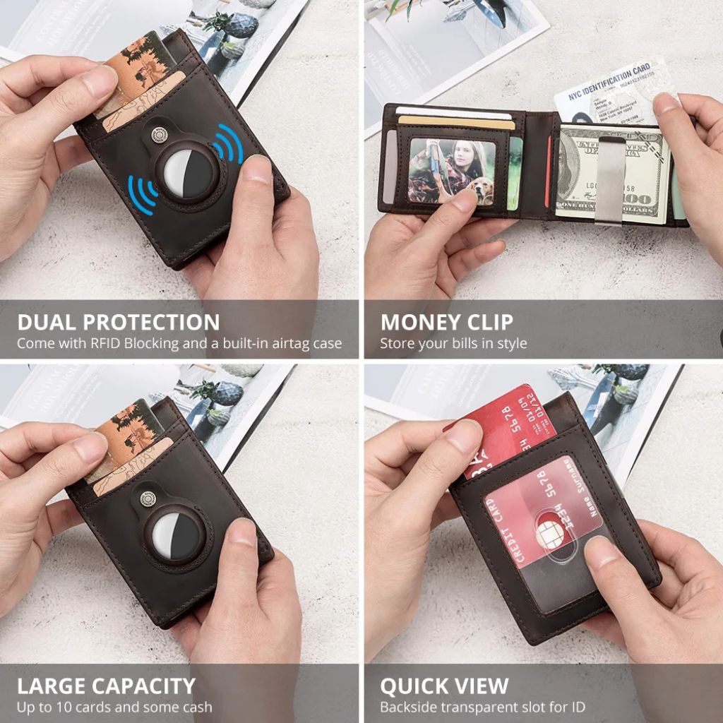 AirTag Leather Wallet - RFID Blocking, Slim | Secure Style
