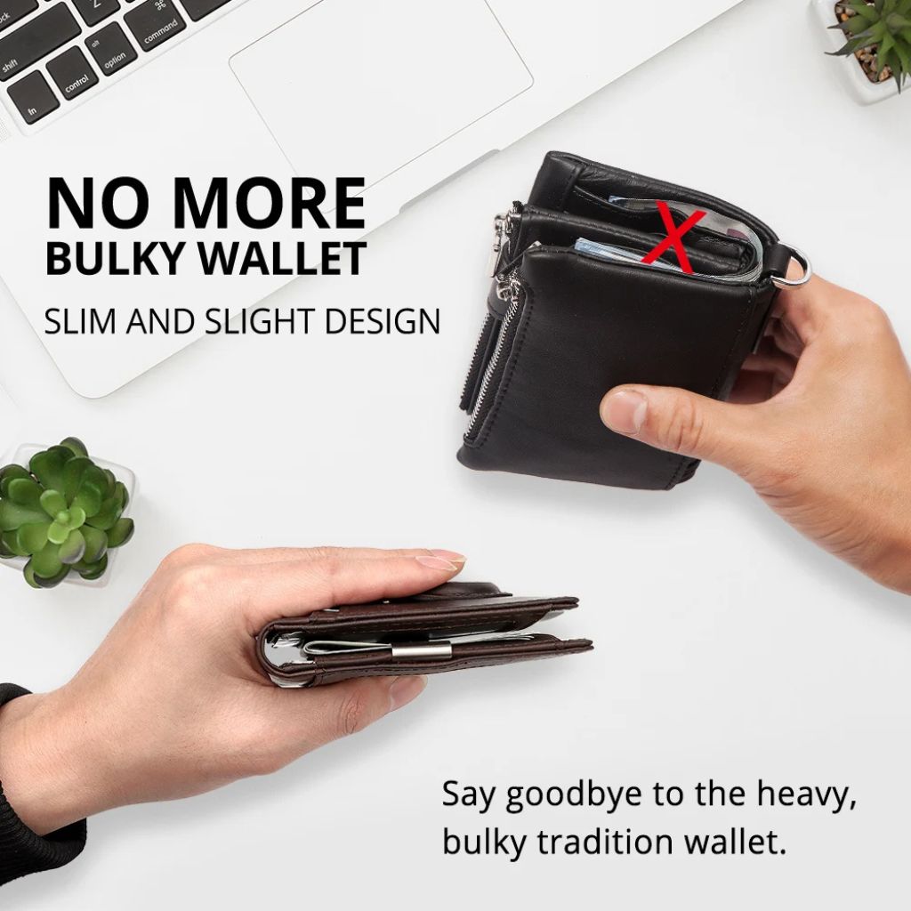 AirTag Leather Wallet - RFID Protection, Slim | Security