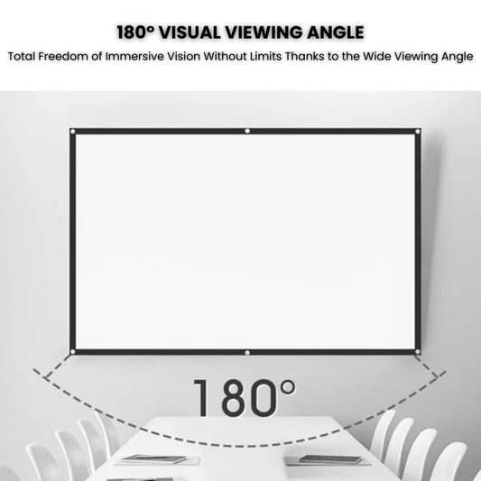 Portable Projector Screen 180° with Vivid Colours & Instant Setup for Home and Outdoor