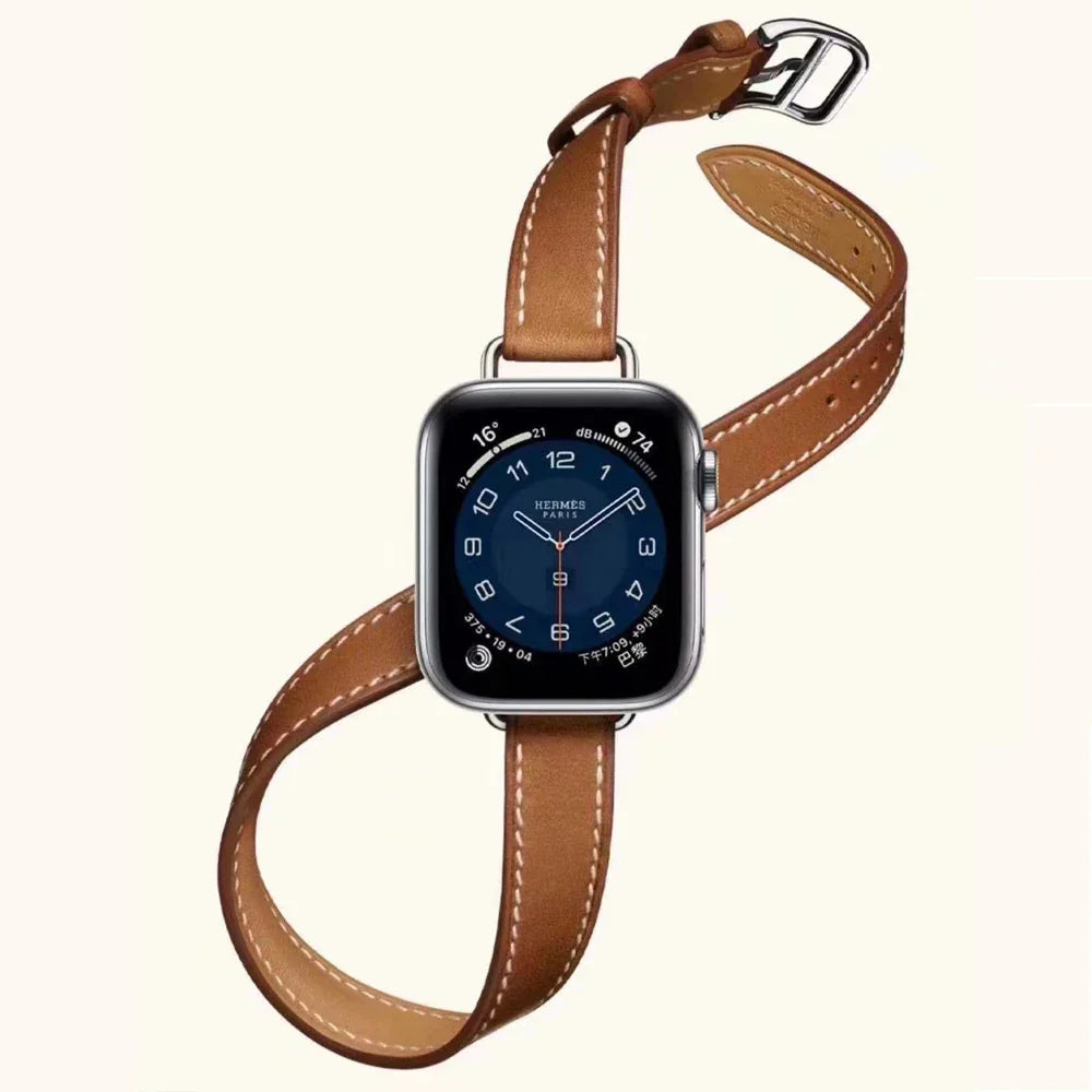 Apple Watch Leather Strap - Double Tour, PU Leather | Elegant Style
