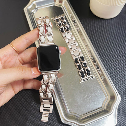 Luxury Apple Watch Strap - Leather Steel | Elegant