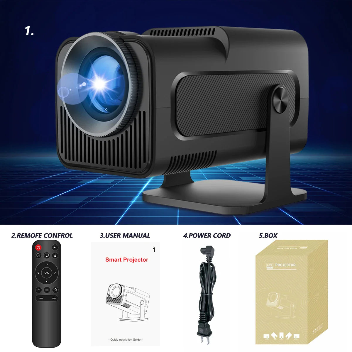 Native 1080P Projector - WiFi 6, Portable | Home Cinema