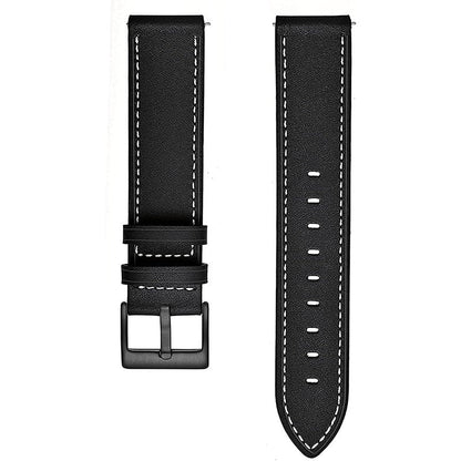 Luxury Leather Watch Strap - Black, Adjustable | Comfort