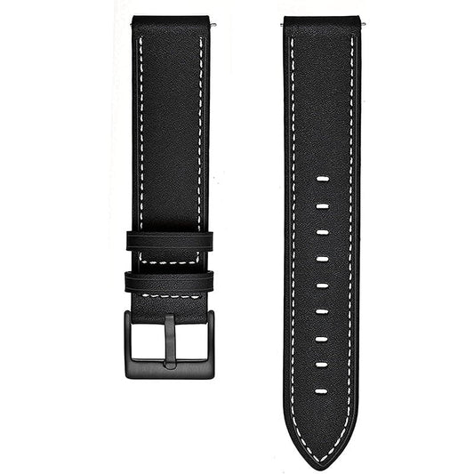 Luxury Leather Watch Strap - Black, Adjustable | Comfort