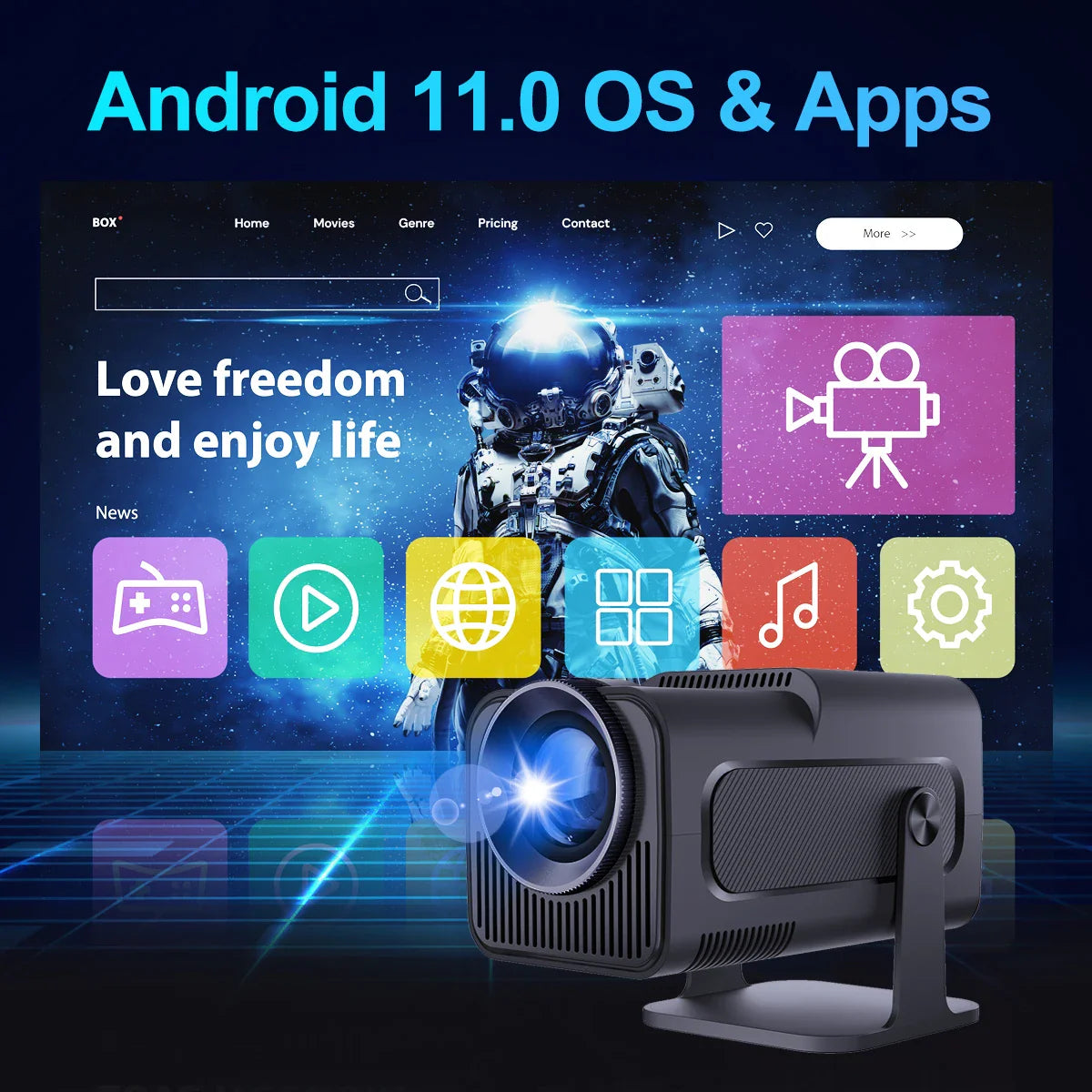 Native 1080P Projector - WiFi 6, Portable | Home Cinema