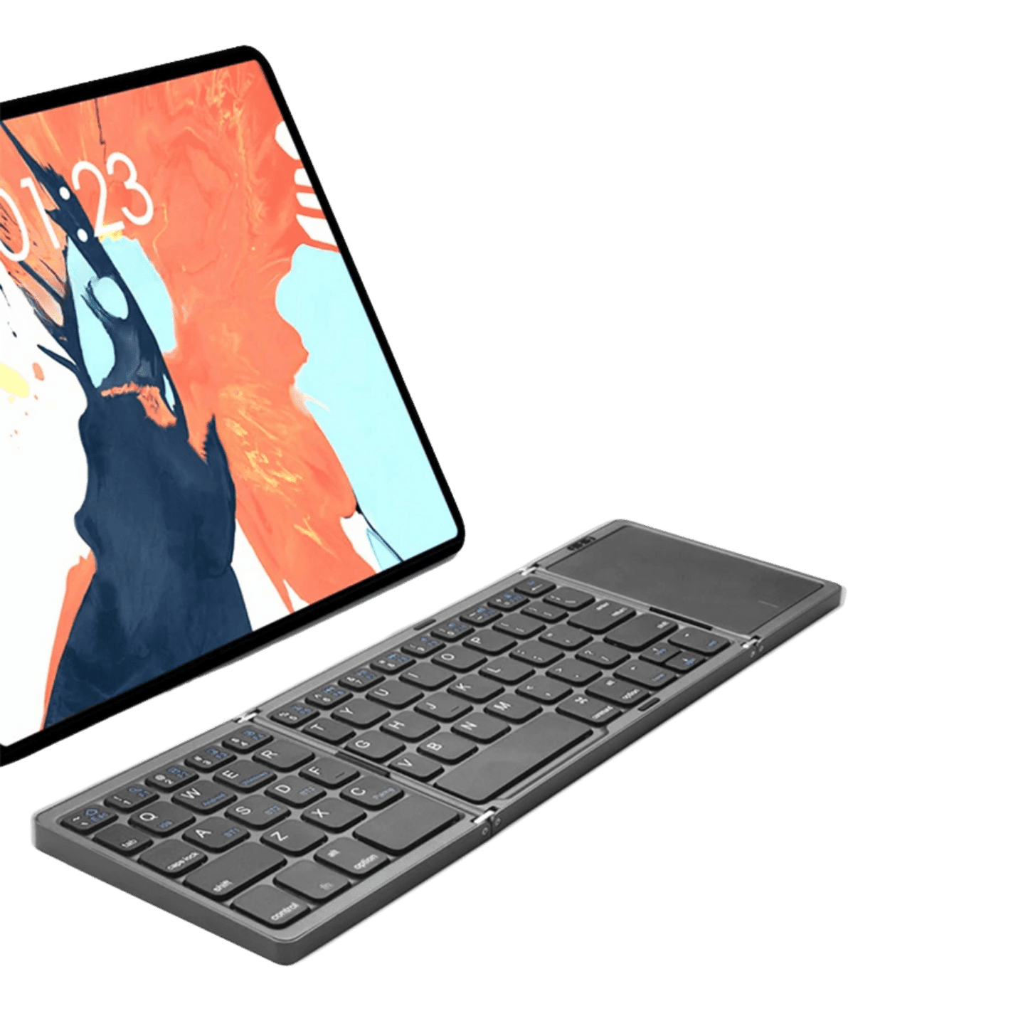 Portable Folding Keyboard - Slim Gray | Mobile Productivity