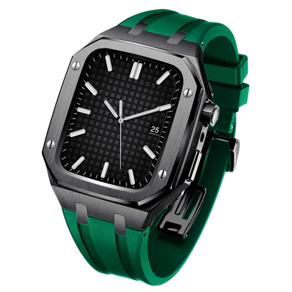 Apple Watch 44mm Silver Black Case Band - Style & Protection