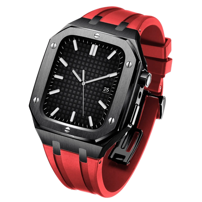 Apple Watch 44mm Silver Black Case Band - Style & Protection