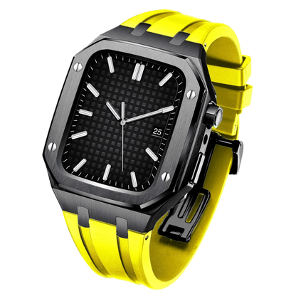 Apple Watch 44mm Silver Black Case Band - Style & Protection