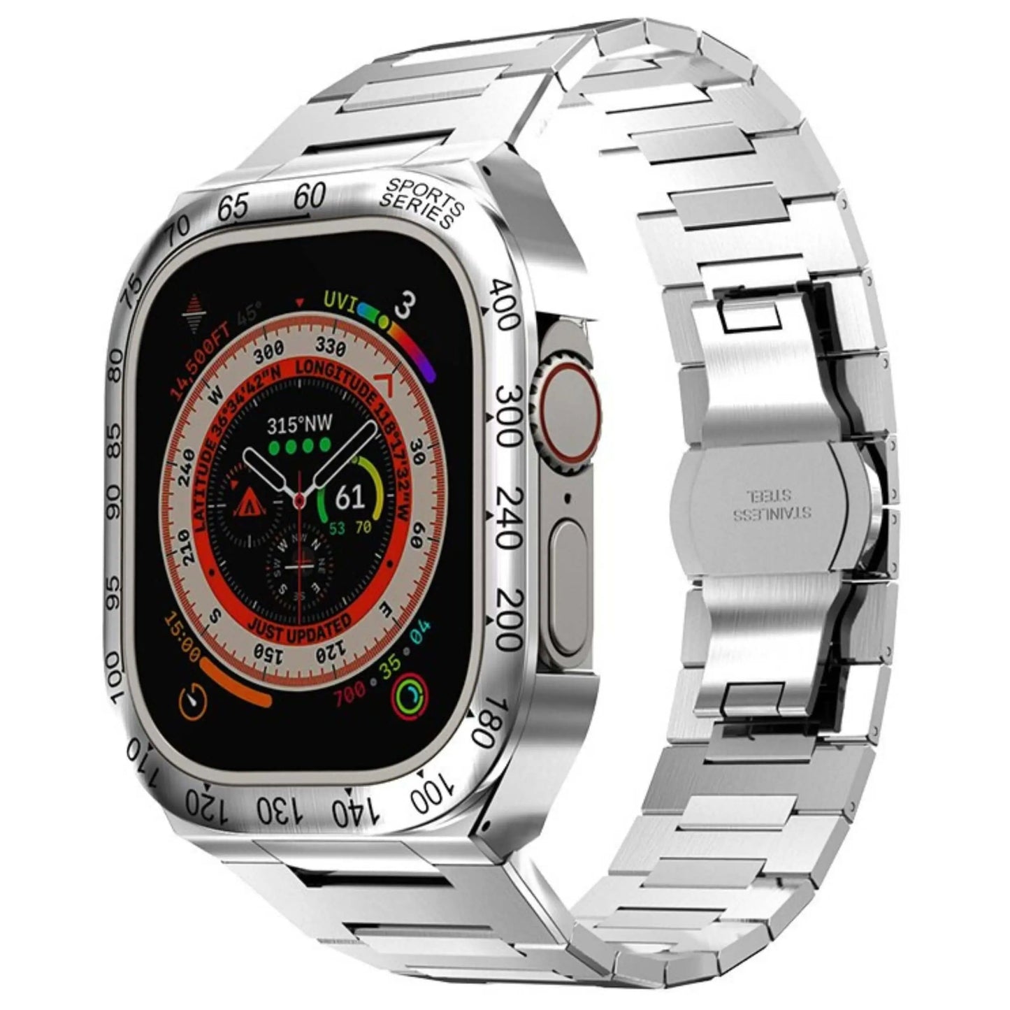 Silver Apple Watch Case - Stainless Steel 45mm | Style