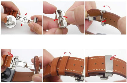 Leather Apple Watch Strap - Butterfly Clasp | Style