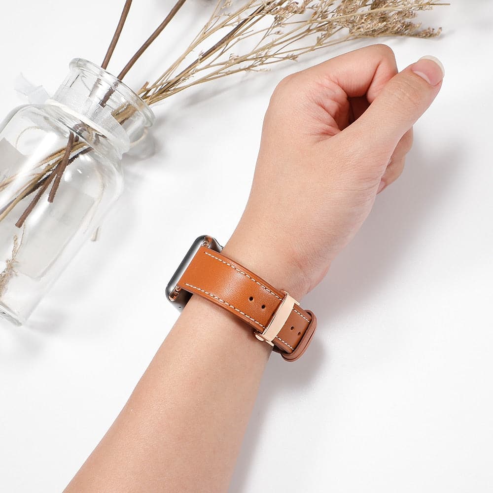 Leather Apple Watch Strap - Butterfly Clasp | Style