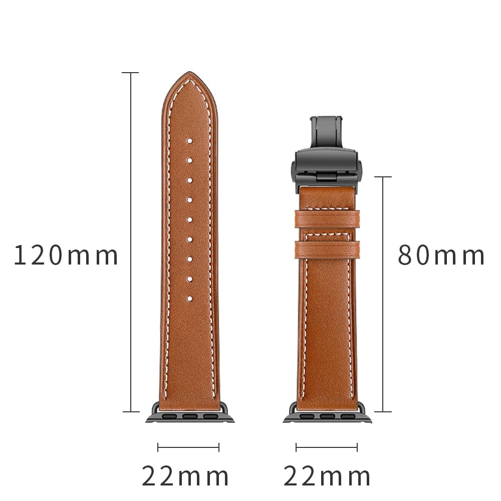 Leather Apple Watch Strap - Butterfly Clasp | Style