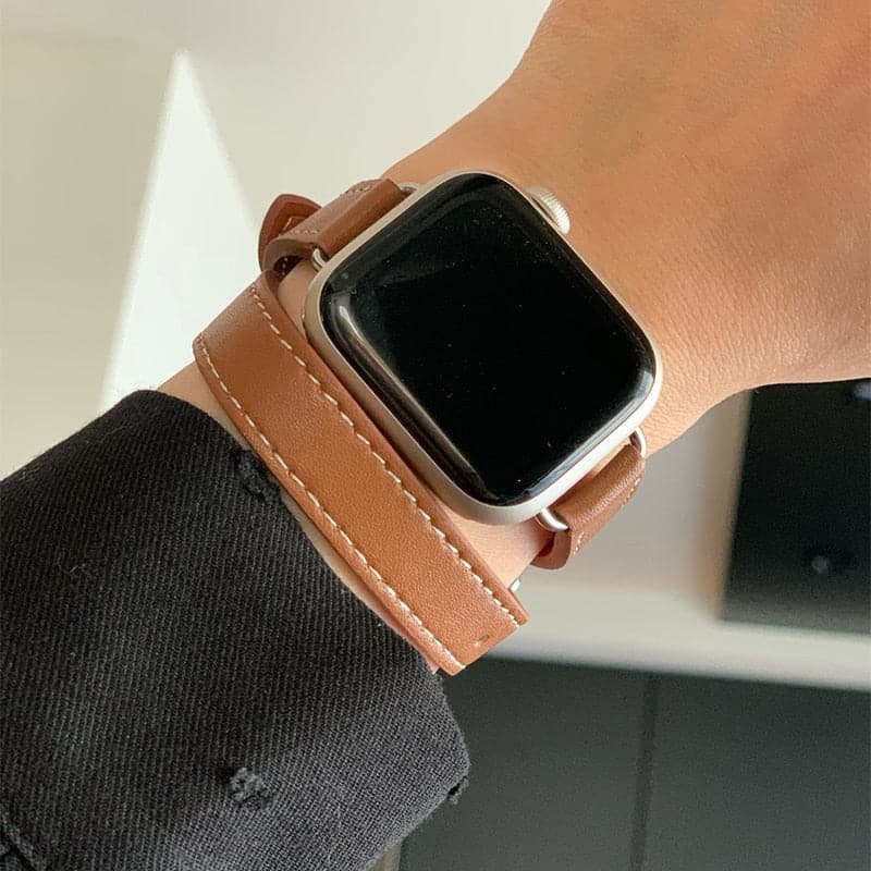 Apple Watch Leather Strap - Double Tour, PU Leather | Elegant Style