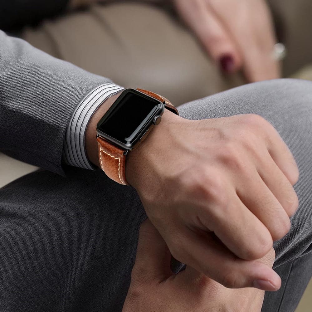 Vintage Leather Apple Watch Strap - Handcrafted | Elegant