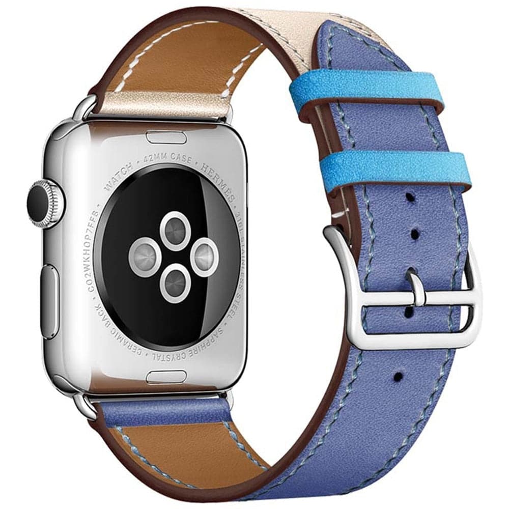 Two Tone Leather Apple Watch Band - Premium | Stylish