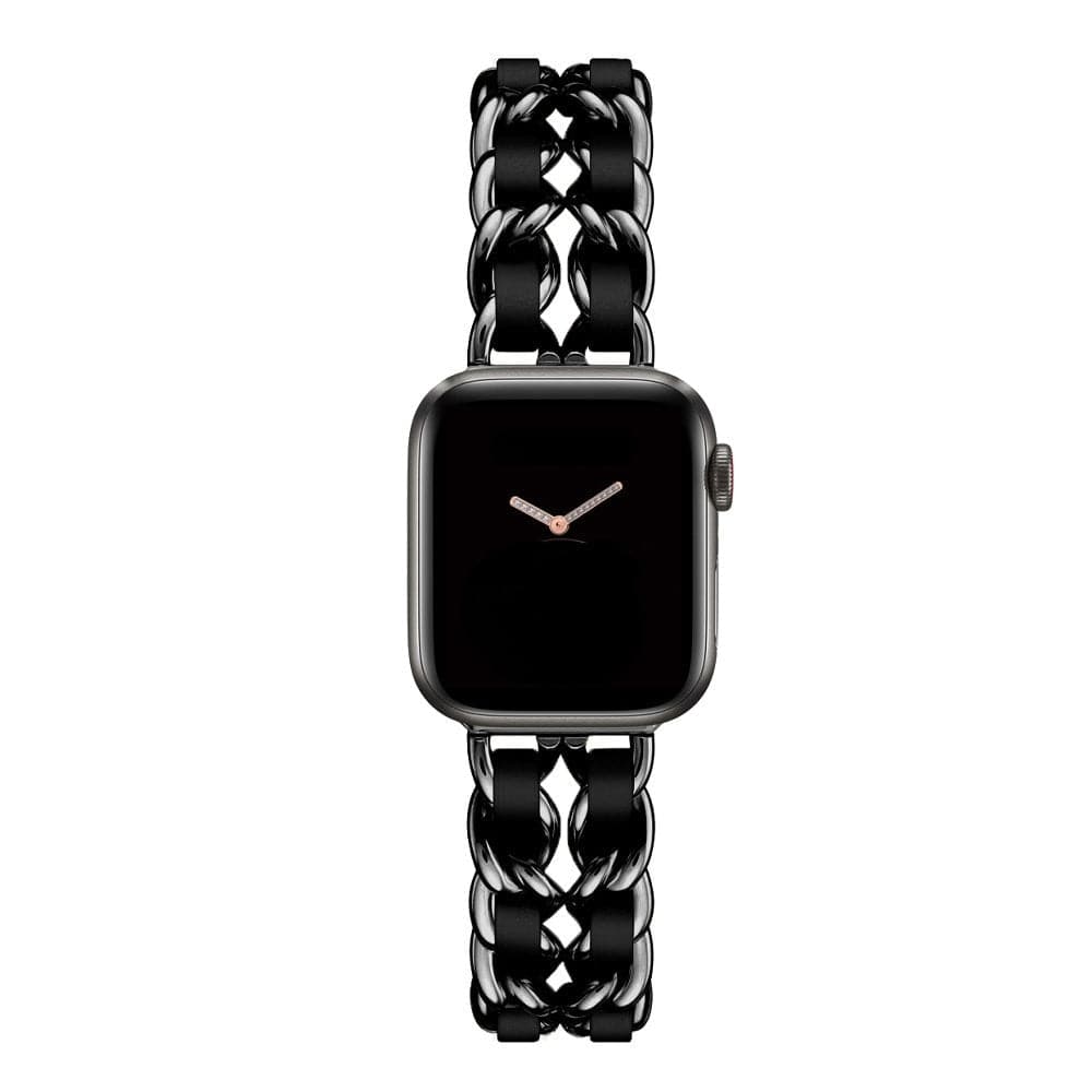 Luxury Apple Watch Strap - Leather Stainless Steel | Elegant