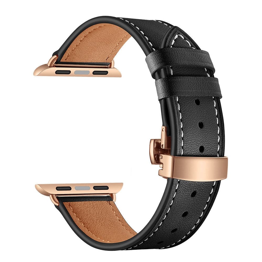 Leather Apple Watch Strap - Butterfly Clasp | Style