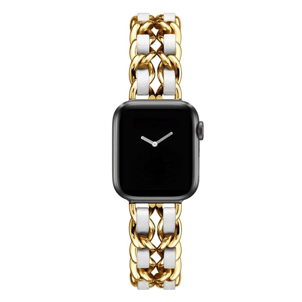 Luxury Apple Watch Strap - Leather Stainless Steel | Elegant