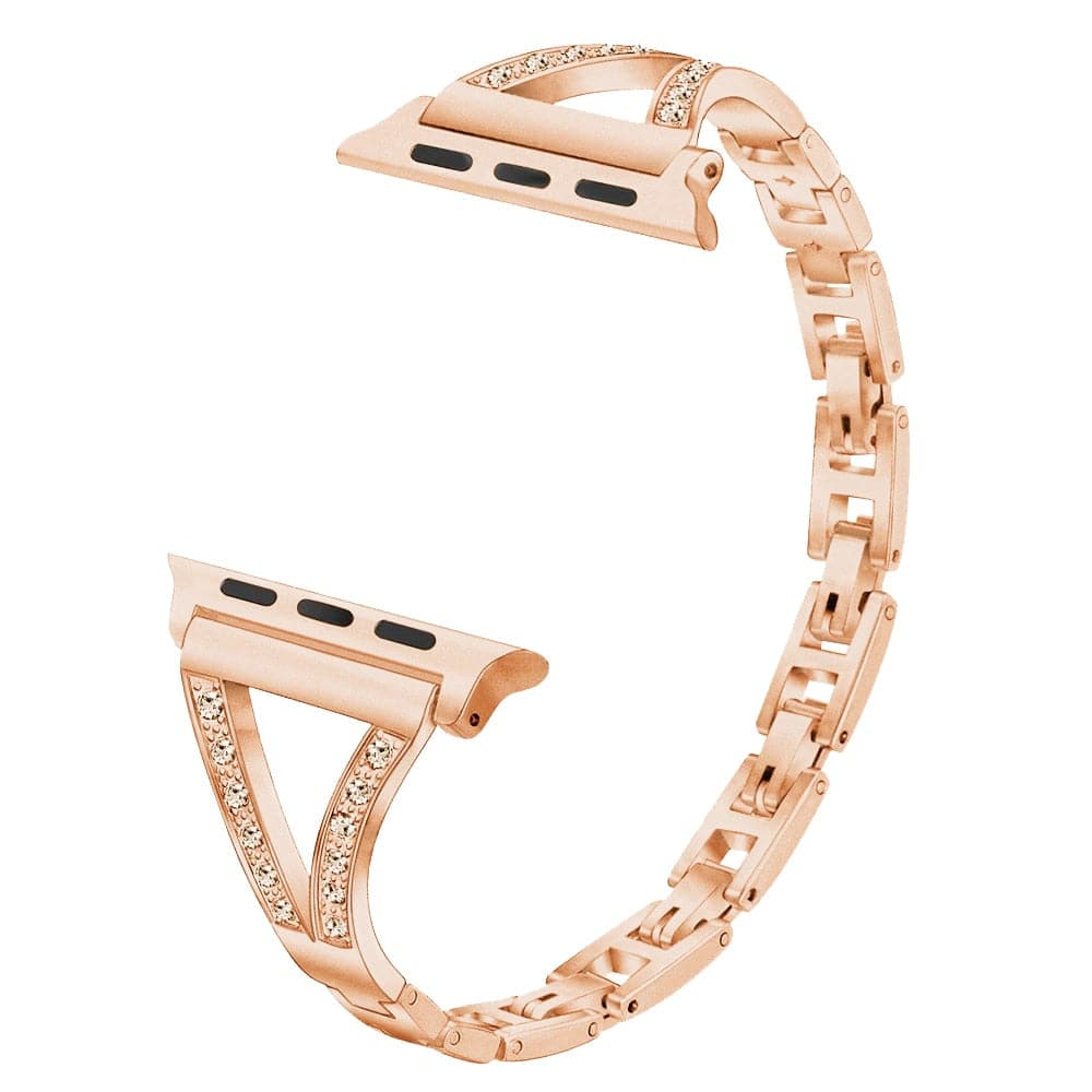 Diamond Apple Watch Band - Rose Gold, Steel | Luxury