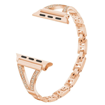Diamond Apple Watch Band - Rose Gold, Steel | Luxury