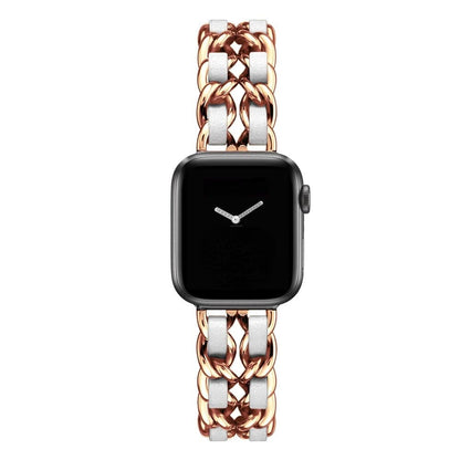 Luxury Apple Watch Strap - Leather Stainless Steel | Elegant