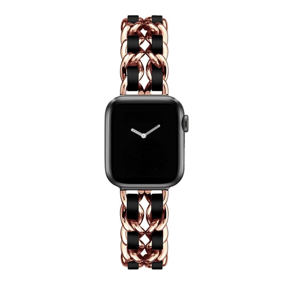 Luxury Apple Watch Strap - Leather Stainless Steel | Elegant