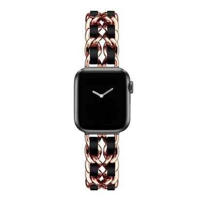 Luxury Apple Watch Strap - Leather Stainless Steel | Elegant