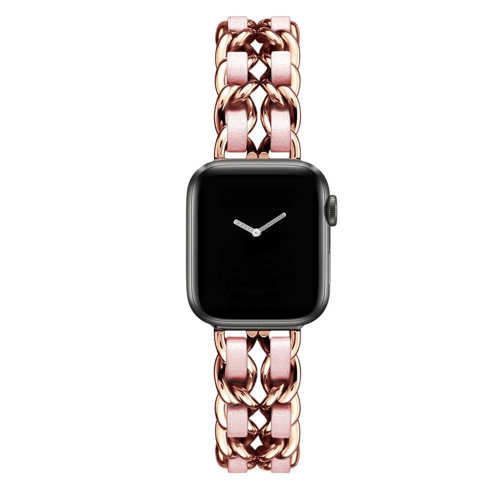 Luxury Apple Watch Strap - Leather Stainless Steel | Elegant