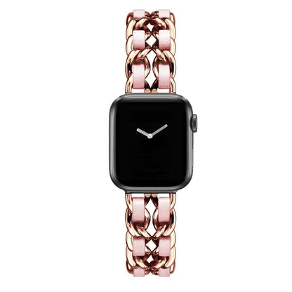 Luxury Apple Watch Strap - Leather Stainless Steel | Elegant