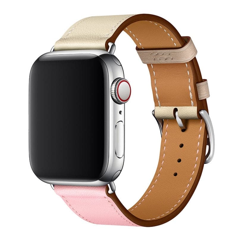 Two Tone Leather Apple Watch Band - Premium | Stylish