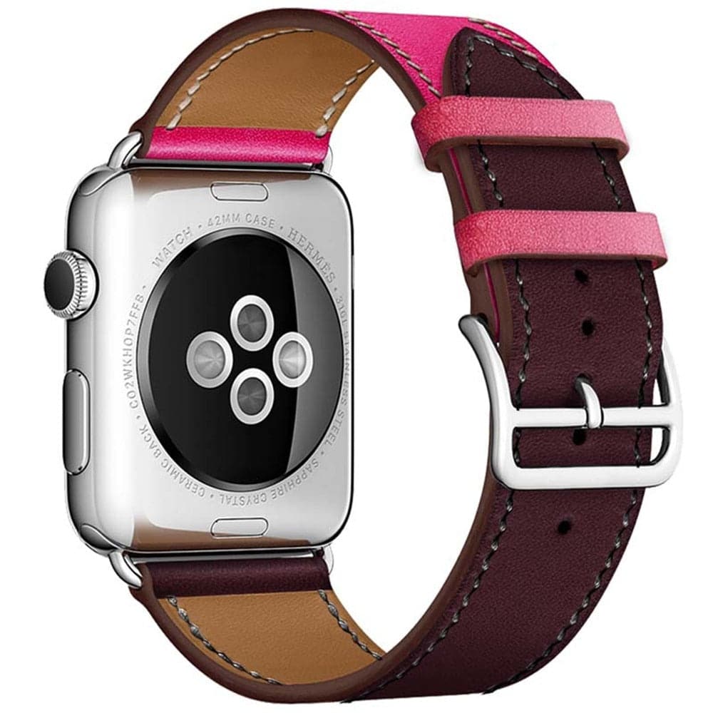 Two Tone Leather Apple Watch Band - Premium | Stylish