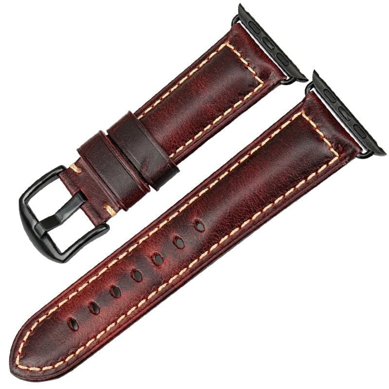 Vintage Leather Apple Watch Strap - Handcrafted | Elegant