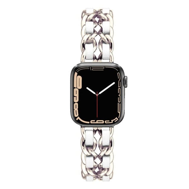 Luxury Apple Watch Strap - Leather Stainless Steel | Elegant