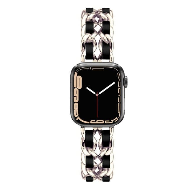 Luxury Apple Watch Strap - Leather Stainless Steel | Elegant