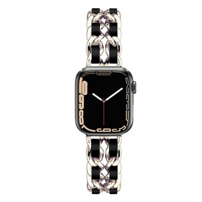 Luxury Apple Watch Strap - Leather Stainless Steel | Elegant
