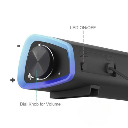Gaming Soundbar - LED, USB | Immersive Sound