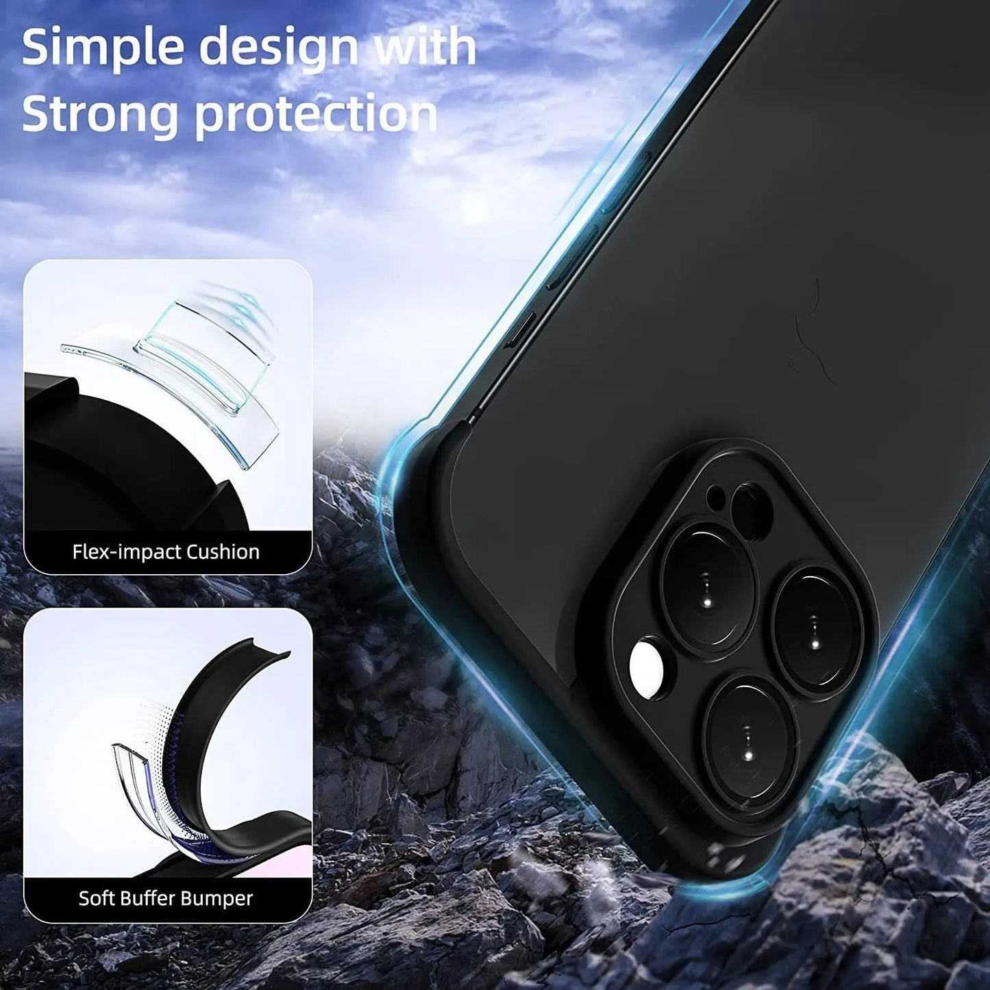 iPhone 16 Pro Max Case Black - Minimalist, Ultra-Thin | Protection