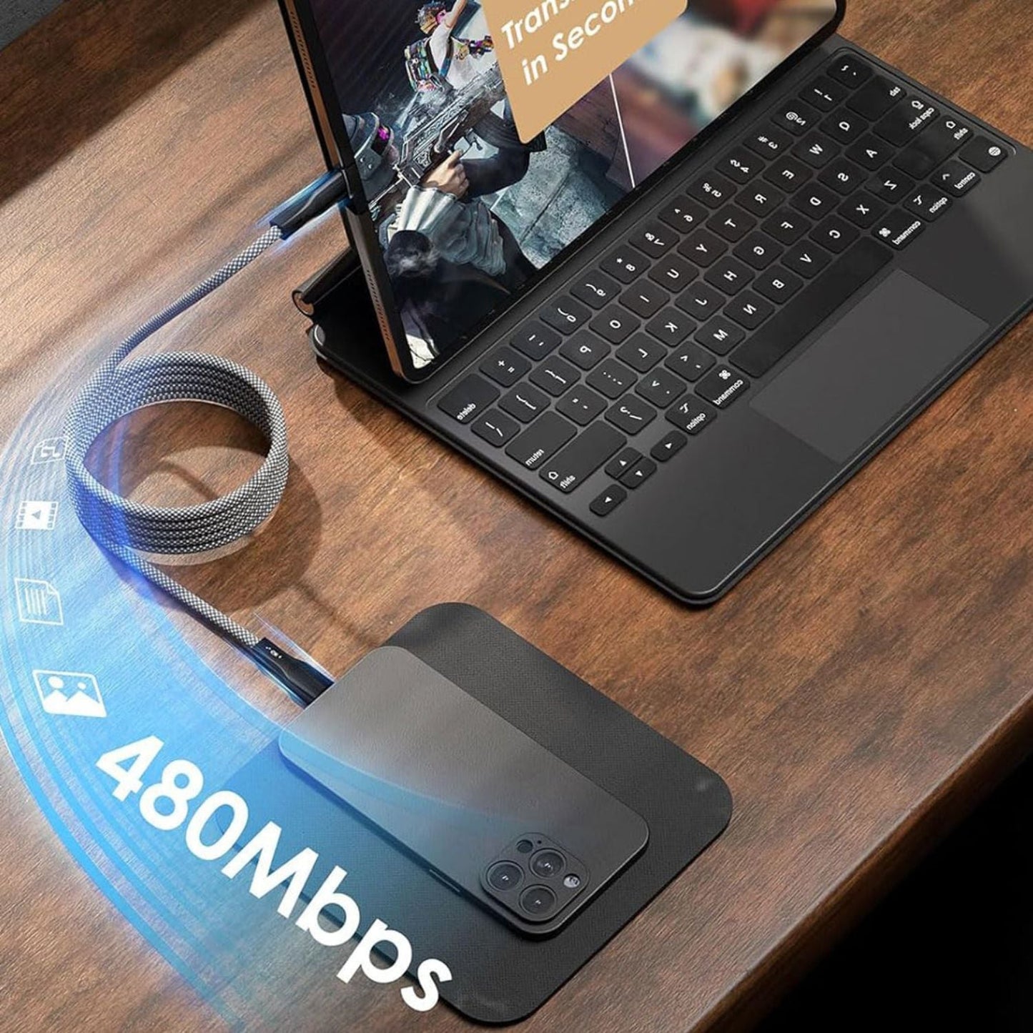 Magnetic USB C Cable - 100W Fast Charge | Tidy Workspace