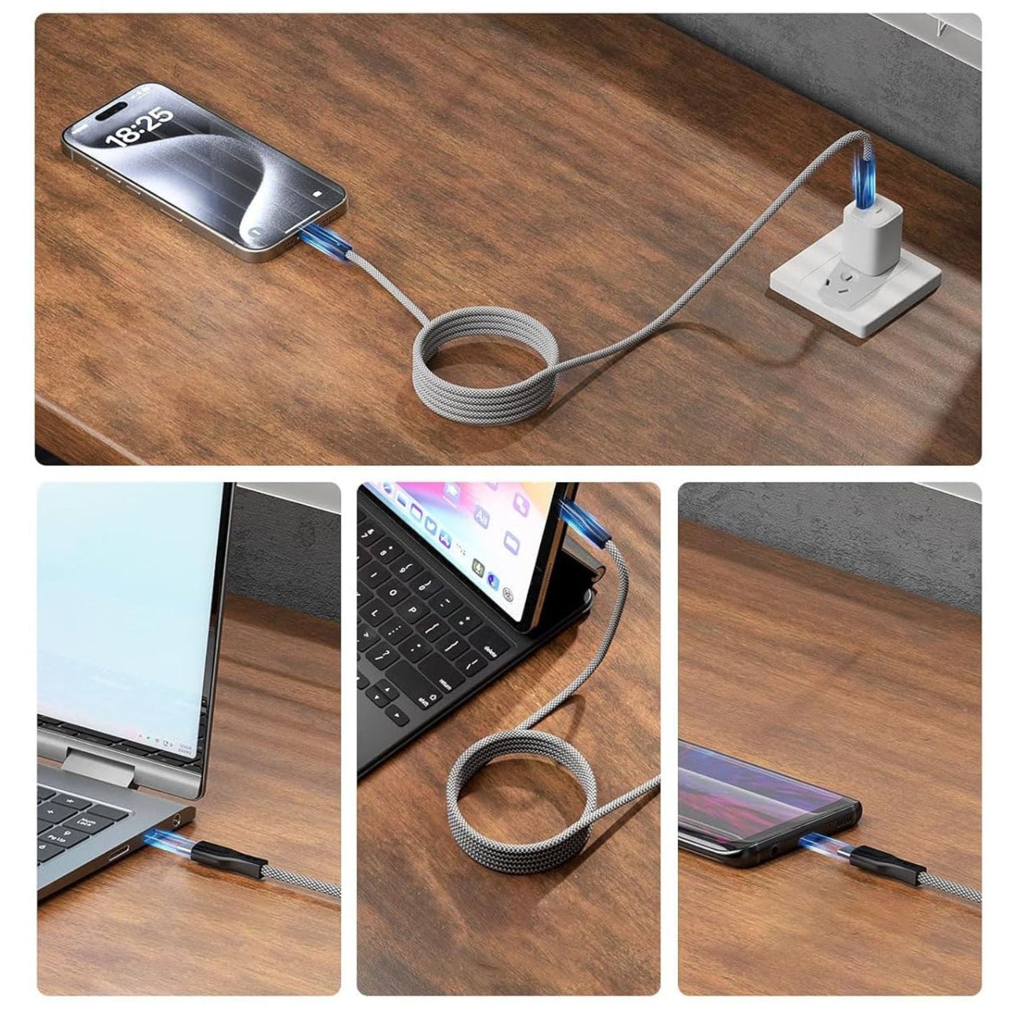 Magnetic USB C Cable - 100W Fast Charge | Tidy Workspace