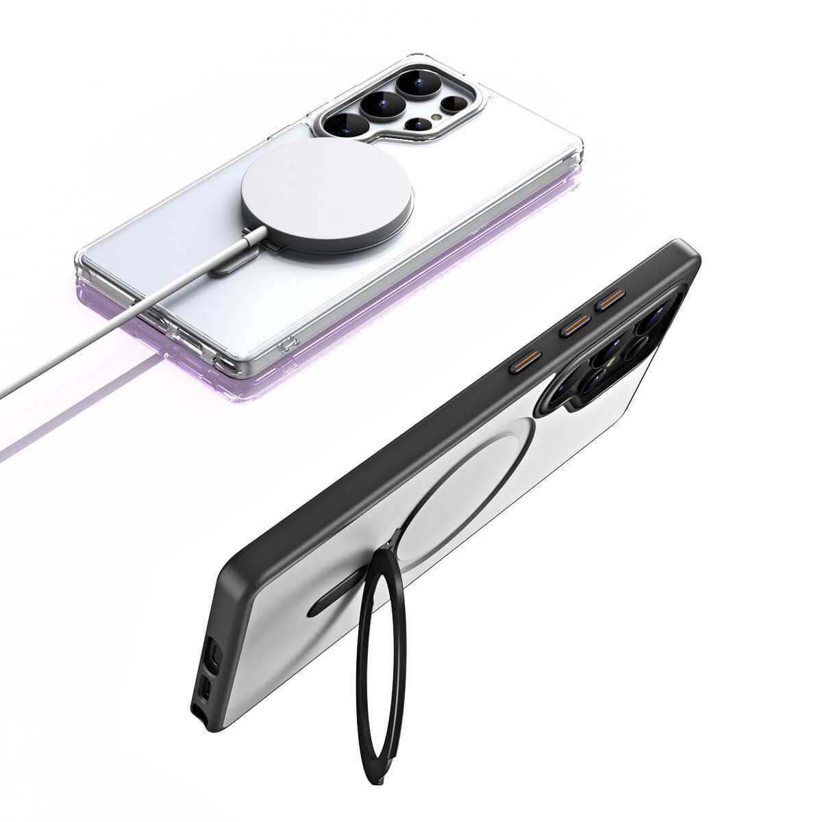 Samsung S25 Magnetic Kickstand Case - Clear, Slim | Hands-Free