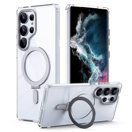 Samsung S25 Magnetic Kickstand Case - Clear, Slim | Hands-Free