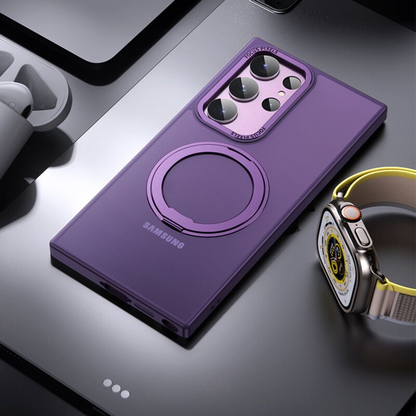 Samsung S25 Magnetic Case - Clear Kickstand | Hands-Free