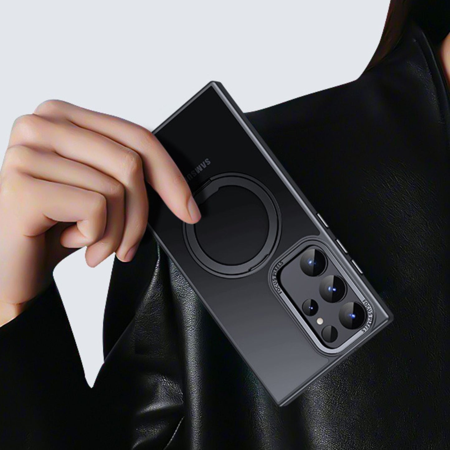 Samsung S25 Magnetic Case - Clear Kickstand | Hands-Free