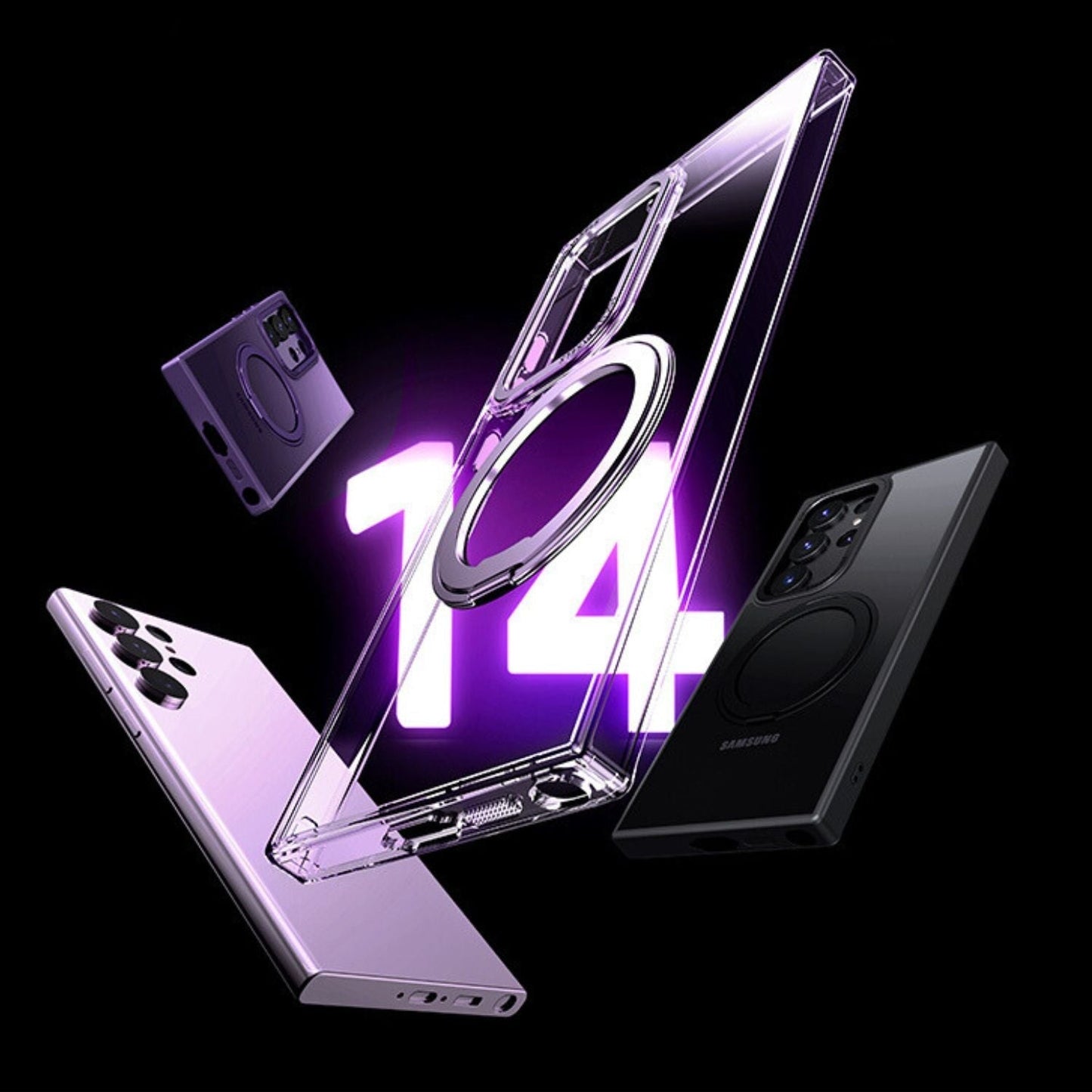 Samsung S25 Magnetic Case - Clear Kickstand | Hands-Free