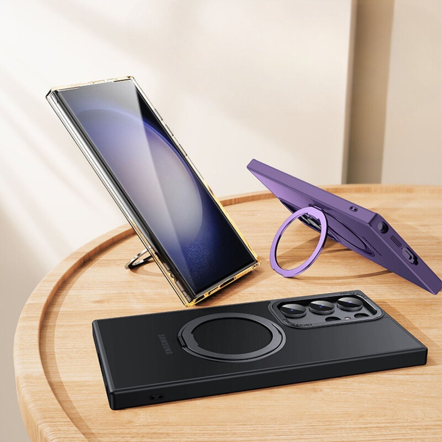 Samsung S25 Magnetic Case - Clear Kickstand | Hands-Free